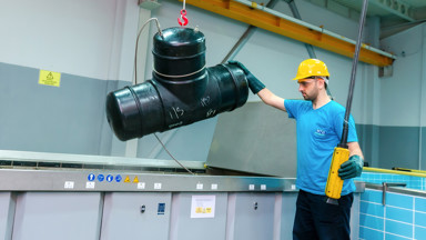 Testlaboratorium ved NTG Plastiks produktionsanlæg